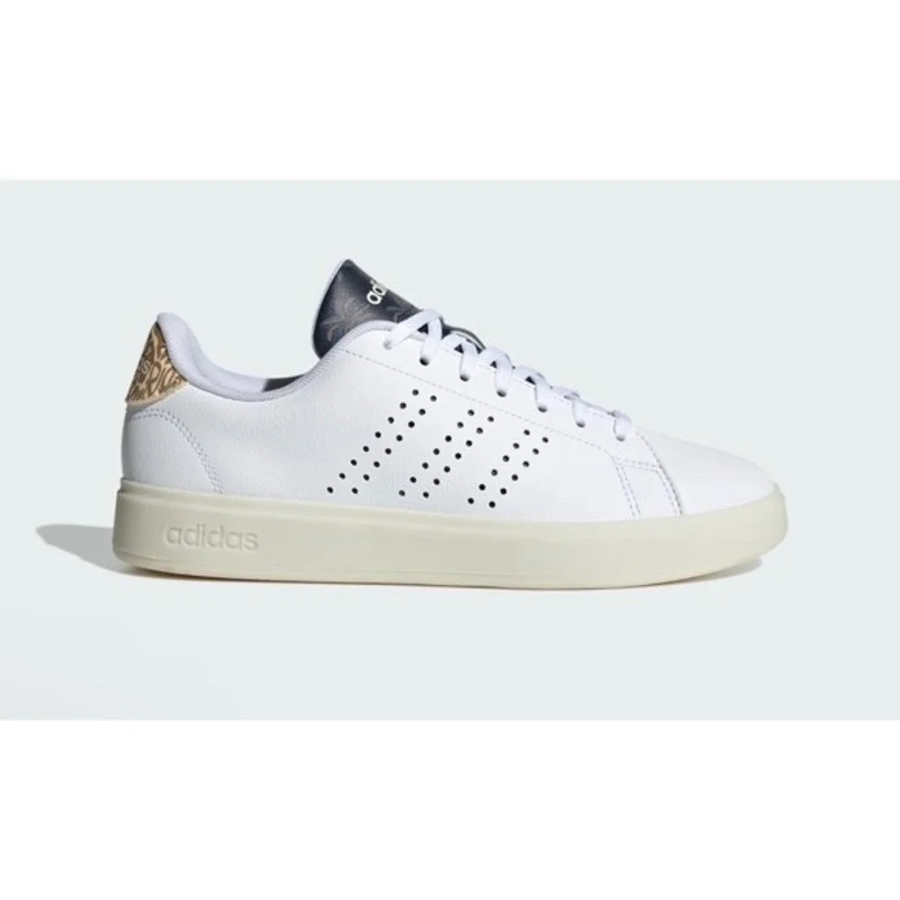 Adidas Advantage 2.0 Court Womens 7.5 White‎ Leopard Leather Sneakers New IG9182